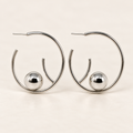 Silver-Tone Sculptural Ball Hoop Earrings – Modern Minimalist Statement Jewellery | OONACO