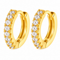 Gold Crystal Hoop Earrings – Rhinestone Huggie Earrings