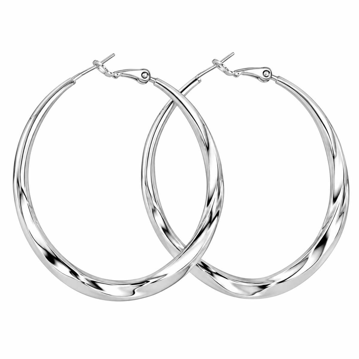 OONACO Silver Tone Hoop Earrings – Classic Everyday Jewellery