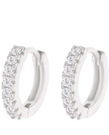 OONACO Silver Tone Rhinestone Hoop Earrings – Sparkle Huggie Style